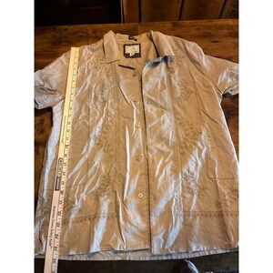 Modern Culture Guayabera Shirt Mens M Tan Excellent Embroidered Linen Blend